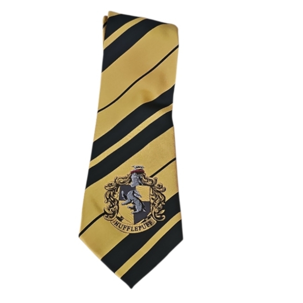 Wizarding World Harry Potter Hufflepuff House Crest Tie Yellow Black Costume